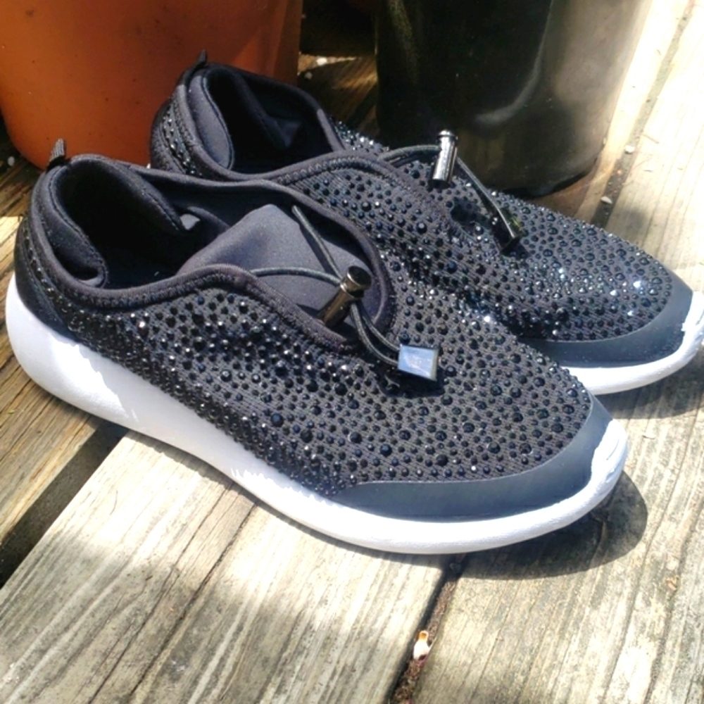 Zara black embellished ultra light sneakers 6